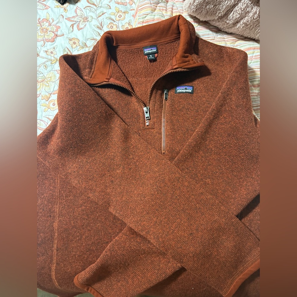 Patagonia Women's Zip-Up Sweater in Rust